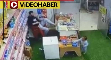 Bakkala giren bebek bisküviyi aldığı gibi kaçtı