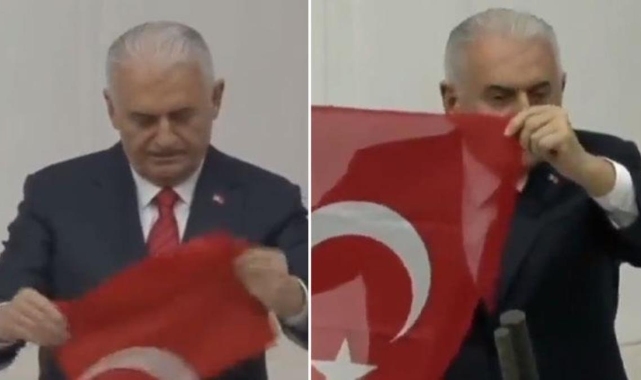 Binali Yıldırım İstiklal Marşı’nı kağıda bakarak yanlış okudu