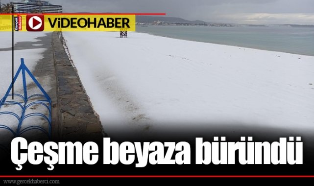 Çeşme beyaza büründü