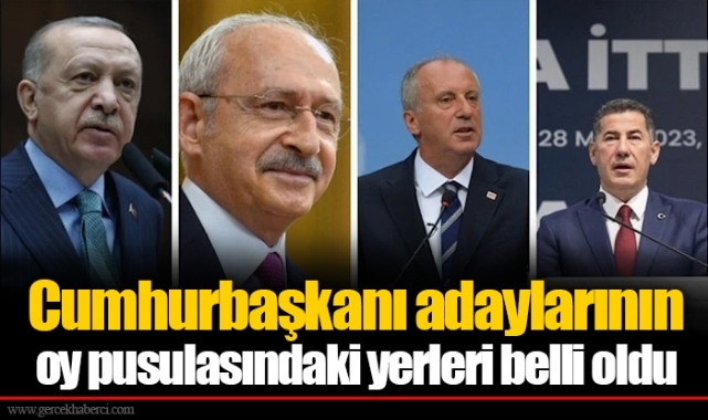 Cumhurbaşkanı adaylarının oy pusulasındaki yerleri belli oldu