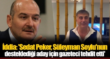 İddia: 'Sedat Peker, Süleyman Soylu'nun desteklediği aday için gazeteci tehdit etti'