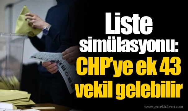 Liste simülasyonu: CHP’ye ek 43 vekil gelebilir