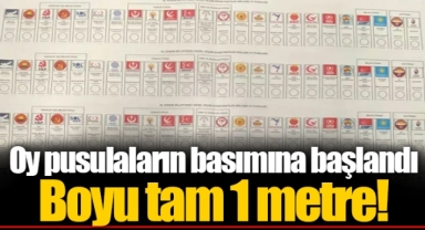 Oy pusulaların basımına başlandı... Boyu tam 1 metre!