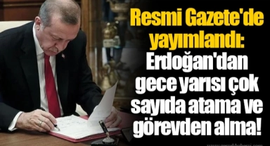 Resmi Gazete'de yayımlandı: Erdoğan'dan gece yarısı çok sayıda atama ve görevden alma!