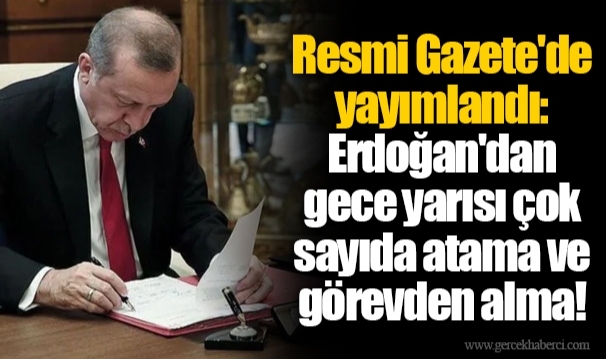 Resmi Gazete'de yayımlandı: Erdoğan'dan gece yarısı çok sayıda atama ve görevden alma!