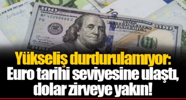 Yükseliş durdurulamıyor: Euro tarihi seviyesine ulaştı, dolar zirveye yakın!