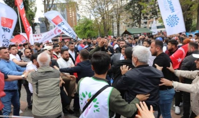 Antep'te 1 Mayıs alanında Memleket Partililer ile CHP'liler kavga etti