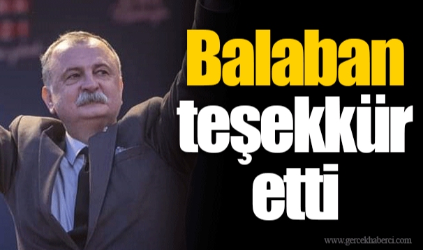 Balaban teşekkür etti