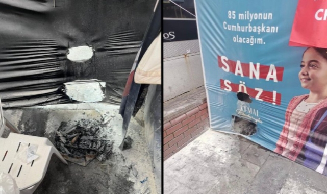 Beşiktaş'ta CHP'nin seçim çadırına saldırı