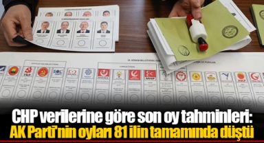 CHP verilerine göre son oy tahminleri: AK Parti'nin oyları 81 ilin tamamında düştü