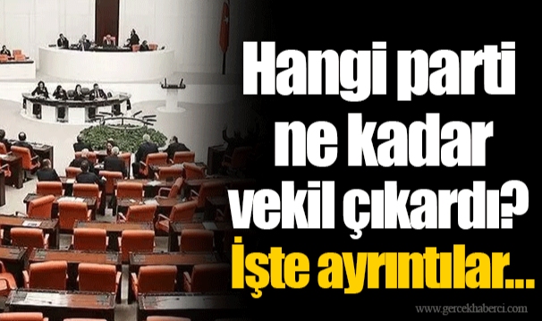 Hangi parti ne kadar vekil çıkardı? İşte ayrıntılar...