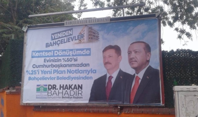 Kaftancıoğlu paylaştı: Bahçelievler Belediyesi yasaya rağmen seçim günü Erdoğan afişini kaldırmadı