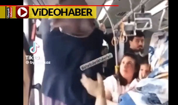 Metrobüste bir kadın aniden ayağı kalkıp &quot;Erdoğan&quot; diye bağırmaya başladı