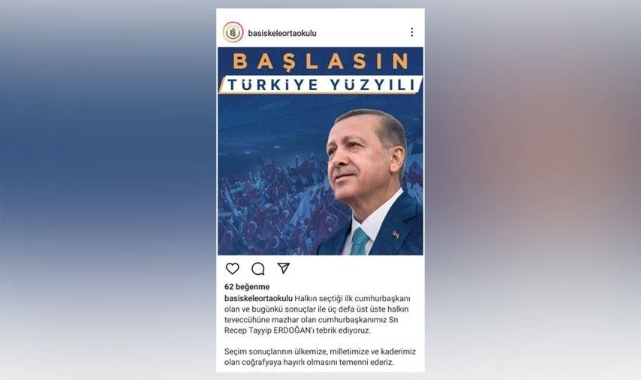 Ortaokul bile Erdoğan’lı paylaşım yaptı