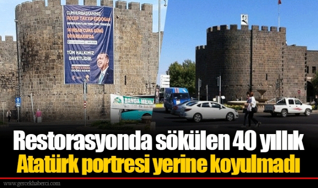 Restorasyonda sökülen 40 yıllık Atatürk portresi yerine koyulmadı