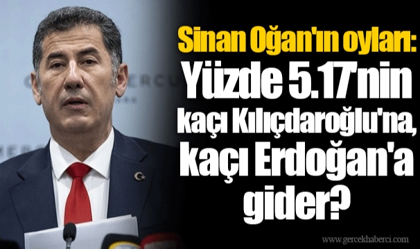 Sinan Oğan'ın oyları: Yüzde 5.17'nin kaçı Kılıçdaroğlu'na, kaçı Erdoğan'a gider?