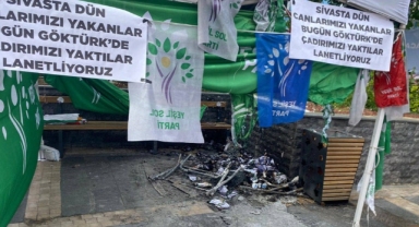 YSP’nin çadırını kundaklayıp, Kılıçdaroğlu’nun pankartlarına zarar verdiler!