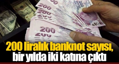 200 liralık banknot sayısı, bir yılda iki katına çıktı