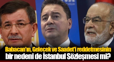 Babacan'ın, Gelecek ve Saadet'i reddetmesinin bir nedeni de İstanbul Sözleşmesi mi?