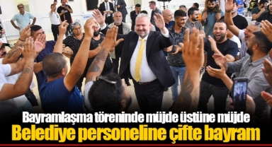 Bayramlaşma töreninde müjde üstüne müjde