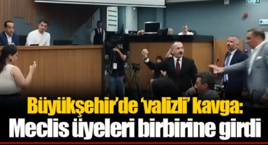 Büyükşehir’de ‘valizli’ kavga: Meclis üyeleri birbirine girdi