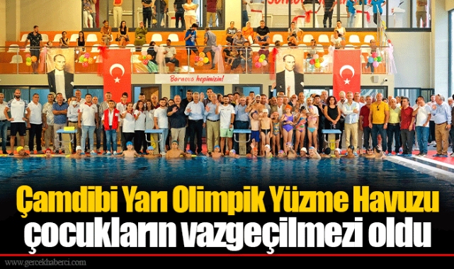 Çamdibi Yarı Olimpik Yüzme Havuzu çocukların vazgeçilmezi oldu