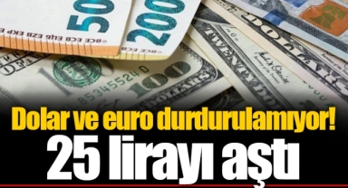 Dolar ve euro durdurulamıyor! 25 lirayı aştı