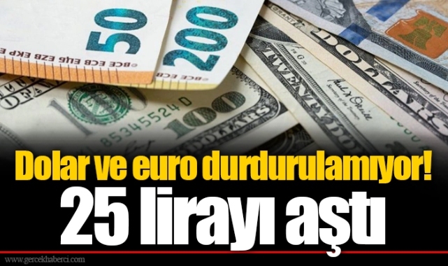 Dolar ve euro durdurulamıyor! 25 lirayı aştı