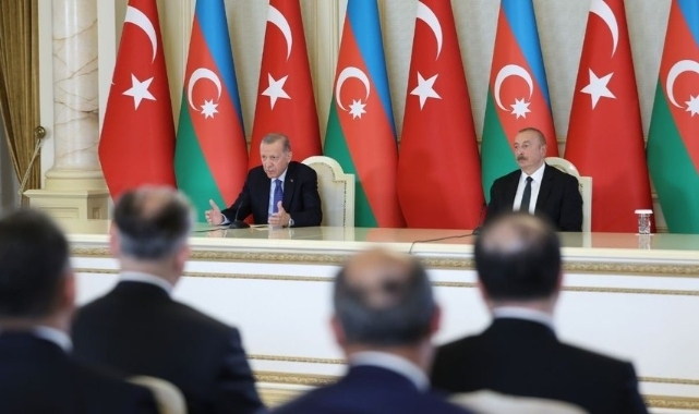 Erdoğan, Azerbaycan’da Aliyev’le görüştü: 'Ortak tutum sergileyeceğiz'