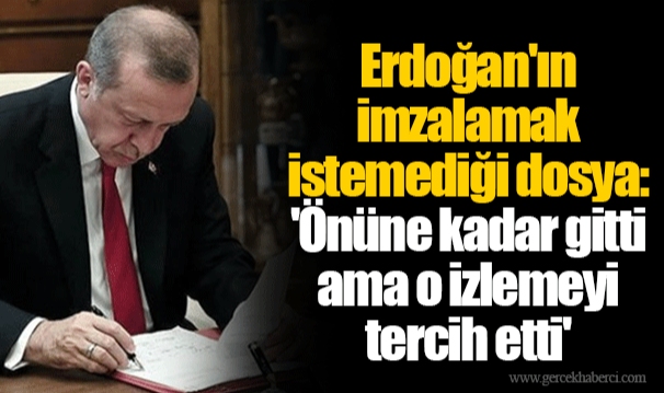 Erdoğan'ın imzalamak istemediği dosya: 'Önüne kadar gitti ama o izlemeyi tercih etti'