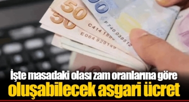 İşte masadaki olası zam oranlarına göre oluşabilecek asgari ücret