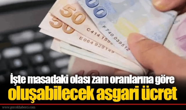 İşte masadaki olası zam oranlarına göre oluşabilecek asgari ücret