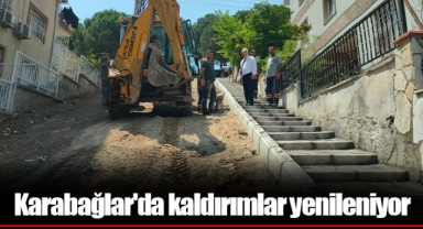 Karabağlar'da kaldırımlar yenileniyor