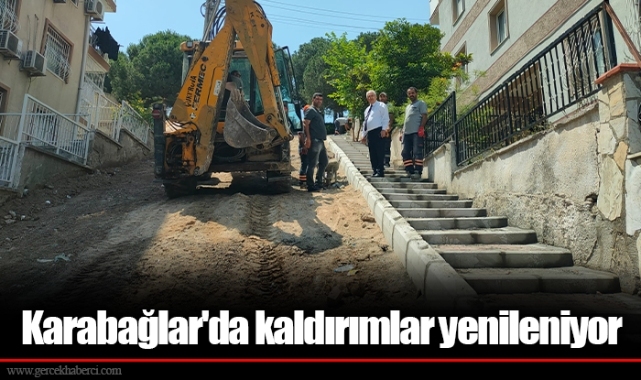 Karabağlar'da kaldırımlar yenileniyor