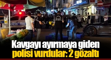 Kavgayı ayırmaya giden polisi vurdular: 2 gözaltı
