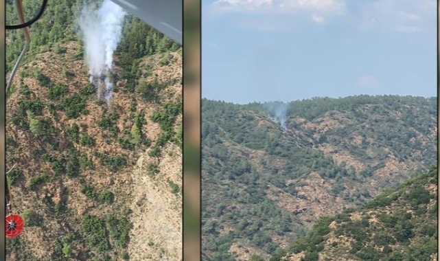 Marmaris'te korkutan orman yangını! Karadan ulaşılamayan bölgede başladı, uçaklar ve helikopterler devreye girdi