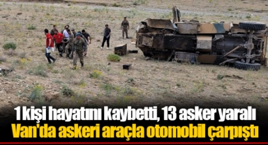 1 kişi hayatını kaybetti, 13 asker yaralı Van'da askeri araçla otomobil çarpıştı