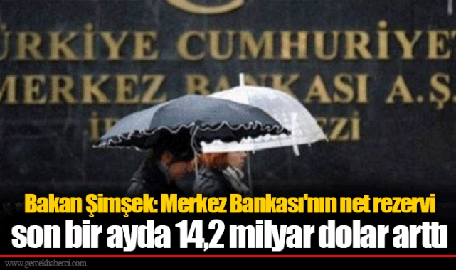 Bakan Şimşek: Merkez Bankası'nın net rezervi son bir ayda 14,2 milyar dolar arttı