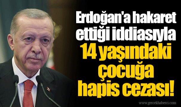 Erdoğan'a hakaret ettiği iddiasıyla 14 yaşındaki çocuğa hapis cezası!
