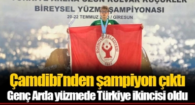 Genç Arda yüzmede Türkiye ikincisi oldu