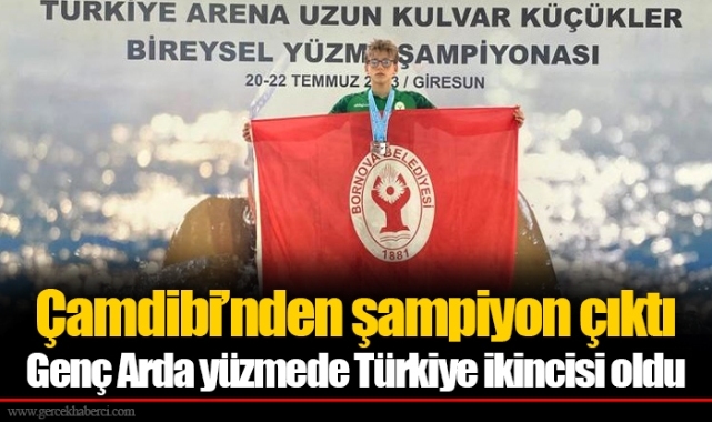 Genç Arda yüzmede Türkiye ikincisi oldu