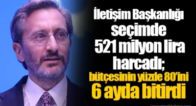 İletişim Başkanlığı seçimde 521 milyon lira harcadı; bütçesinin yüzde 80’ini 6 ayda bitirdi