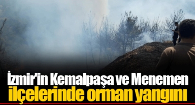 İzmir'in Kemalpaşa ve Menemen ilçelerinde orman yangını