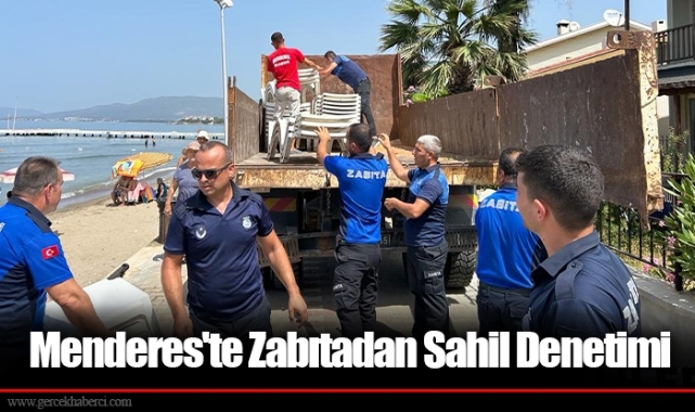 Menderes'te Zabıtadan Sahil Denetimi 