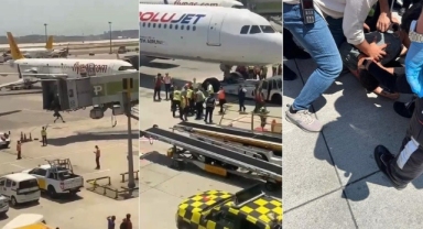 Sabiha Gökçen'de uçağı kaçıran İsrailli baba ve oğlu körükten aprona atladı