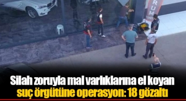 Silah zoruyla mal varlıklarına el koyan suç örgütüne operasyon: 18 gözaltı