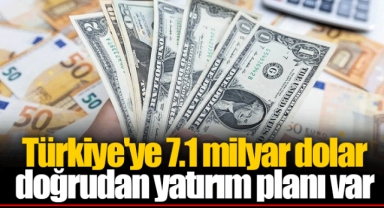Türkiye'ye 7.1 milyar dolar doğrudan yatırım planı var
