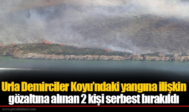 Urla Demirciler Koyu'ndaki yangına ilişkin gözaltına alınan 2 kişi serbest bırakıldı