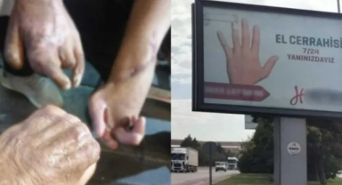 8 yılda en az 9 işçinin ellerini kaybettiği fabrikanın girişine konulan reklam panosu pes dedirtti