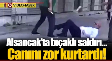 Alsancak'ta bıçaklı saldırı... Canını zor kurtardı!